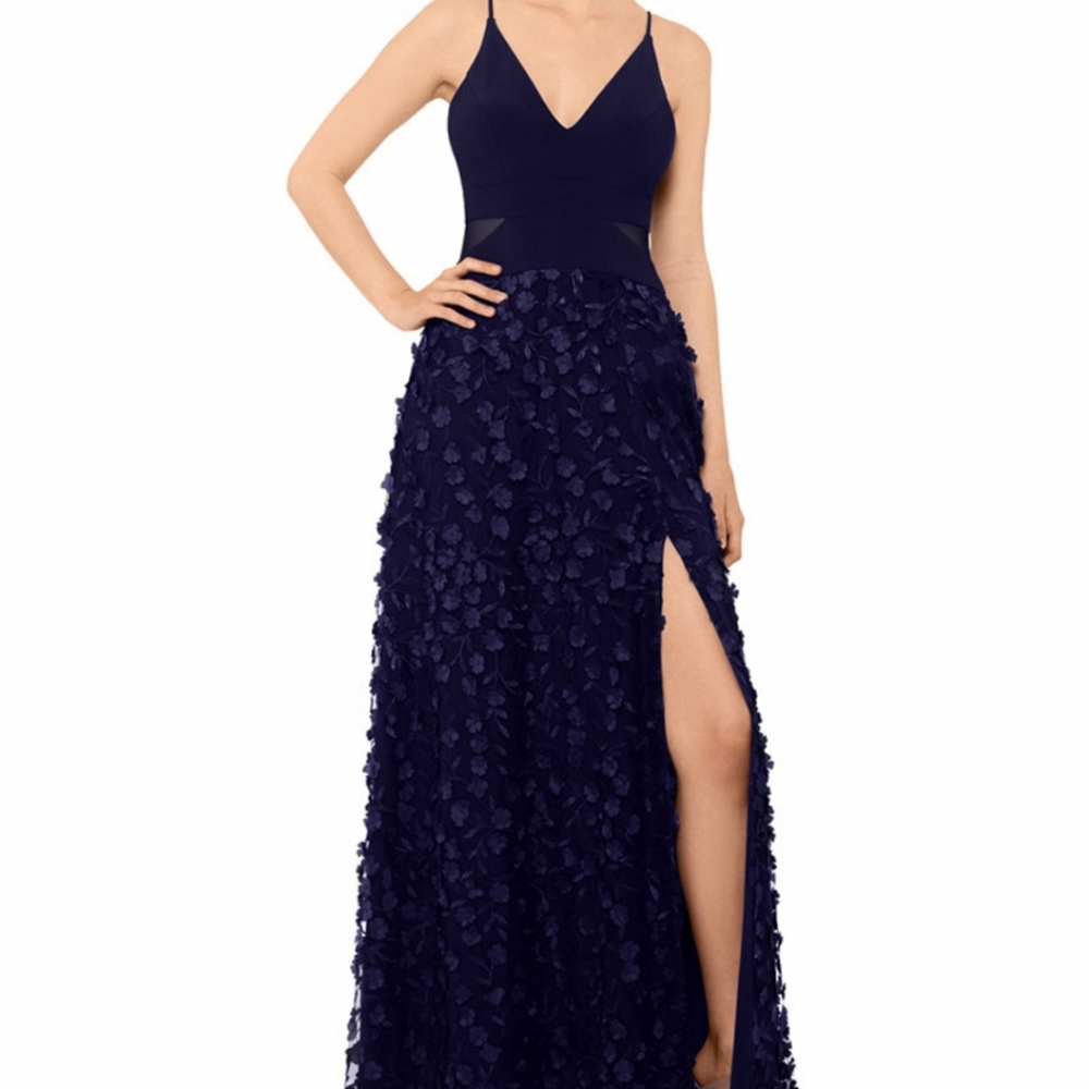 Xscape long dark blue flower